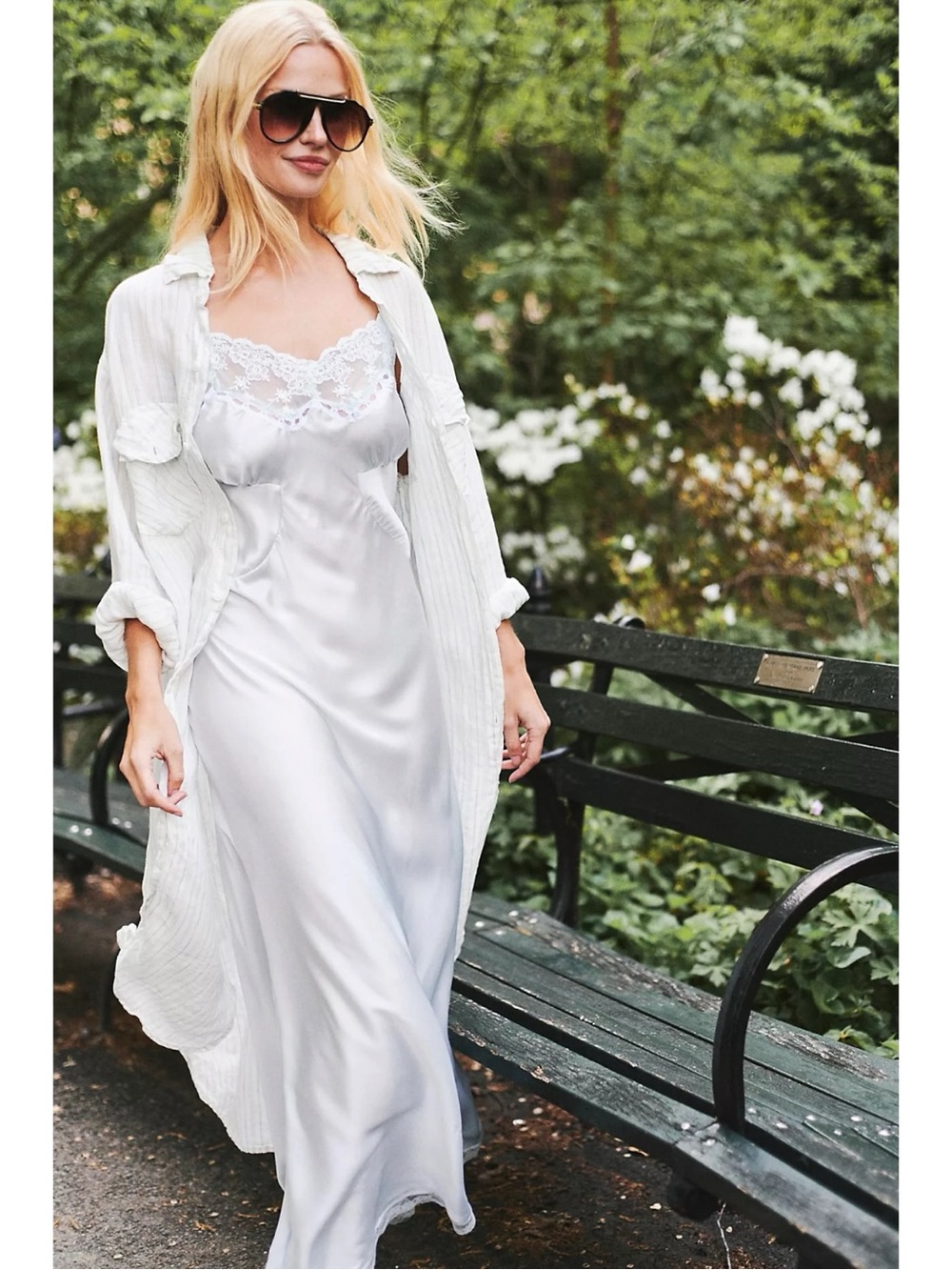 Free People Ethereal Dainty Y2K 90s Light Blue Lunch Date Midi Slip Dress XL NWT